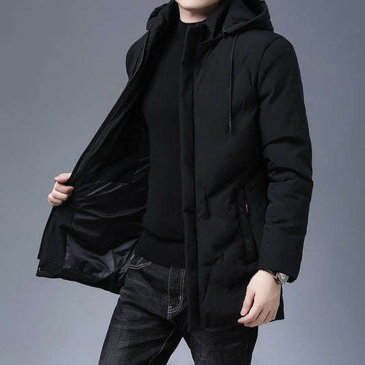 Top Quality Brand Casual Fashion Thicken Warm Men Long Parka Winter Jacket With Hood Windbreaker Coats Mens Clothing 2022