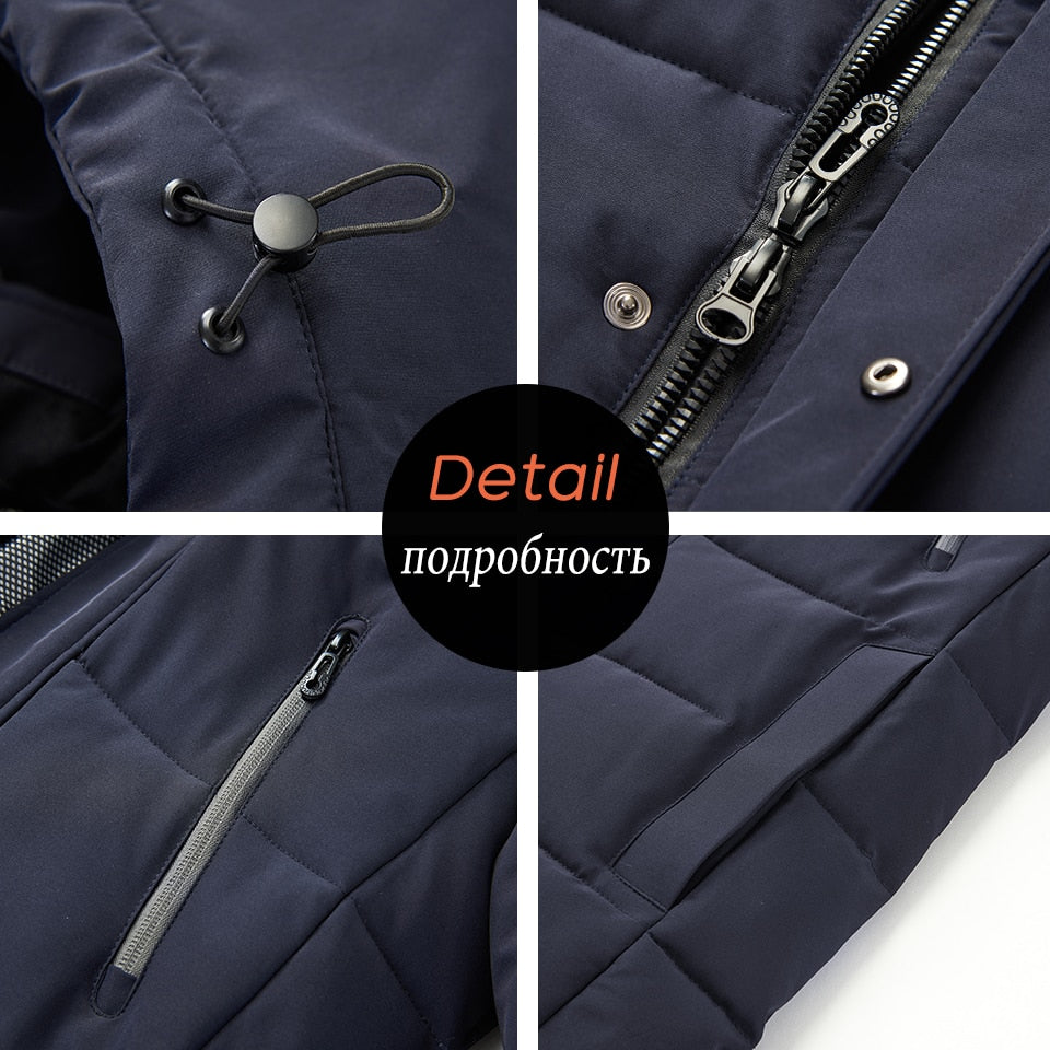 Men 2022 Winter New Plus Long Warm Thick Hood Parkas Jacket Coat Men Autumn Outwear Outfits Classic Windproof Pocket Parka Men