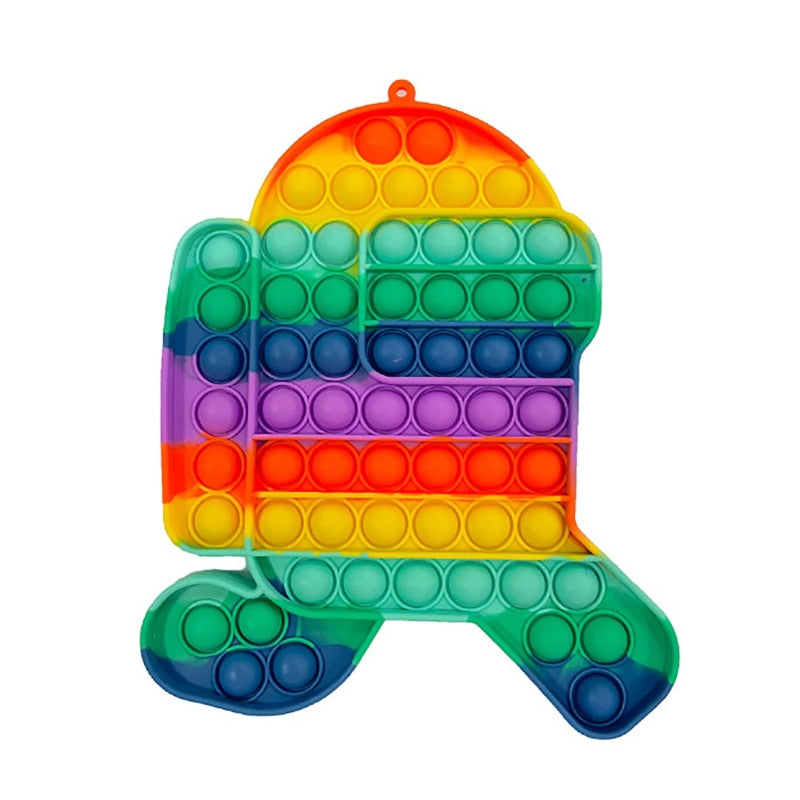 20*20cm Giant Pop Big Size Antistress Push Pop Bubble Fidget Toys Luminous Large Simpl Dimmer Figet Toy Kids Tie Dye Game