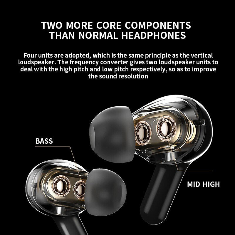 TWS Bluetooth 5.0 Earphones Noise Cancelling LED Display Wireless Headphone Sports Waterproof Earbuds Headsets With 4 Microphone