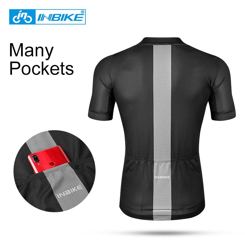 INBIKE Pro Cycling Jersey Summer Breathable MTB Bike Clothes Quick-Dry Men Women T-Shirt ciclismo Racing Bicycle Clothing JS001
