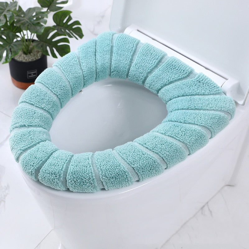 Toilet Seat Cover Home Winter Heated Washable Toilet Seat Lid Bathroom Supplies Soft Toilet Pad Case Waterproof Bathroom Cover