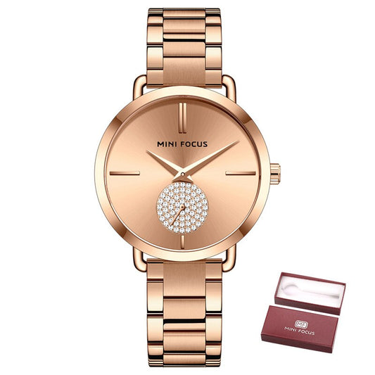 New MINI FOCUS Fashion Women&#39;s Watches Quartz Ladies Top Brand Luxury Waterproof Stainless Steel Clock Relogio Feminino gift box