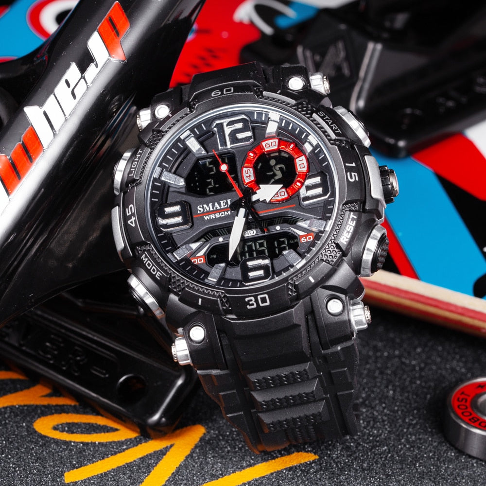 SMAEL Top Luxury Watches Men Dual Display Watch Waterproof Men&#39;s Sport Wristwatch Mens Military Army Clock Male Stopwatch 1921