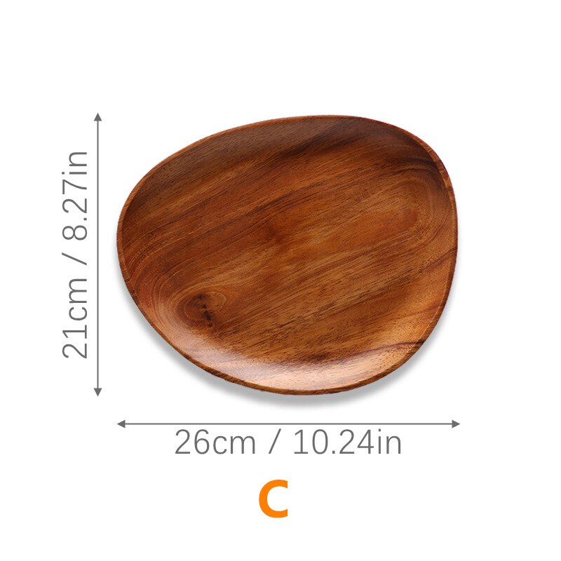 Lovesickness Wood Irregular Oval Pan Whole Wood Solid Wood Tray Plate Fruit Dishes Saucer Tea Tray Dessert Dinner Plate Tablewar