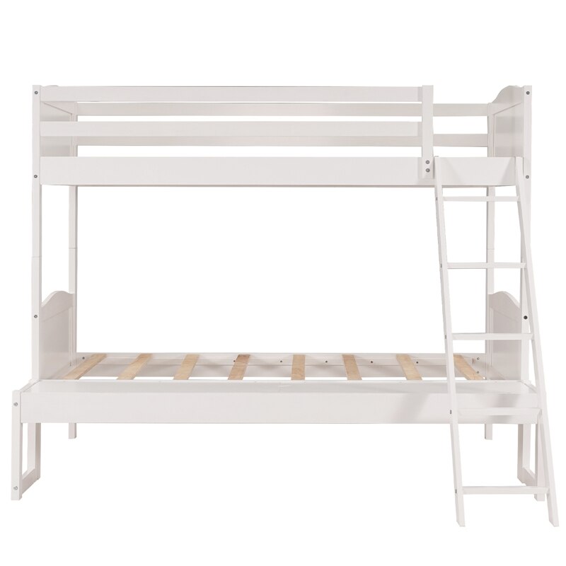 Twin Over Twin/Full Convertible Bunk Bed Bunk Bed With Removable Extra Platform With Ladder