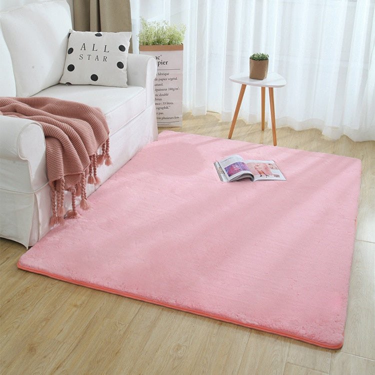 Newest Super Soft Fluffy Rug Large Area Mat Faux Fur Rug Home Decor Modern Solid Rabbit Shaggy Fur Carpet Living-room Bedroom