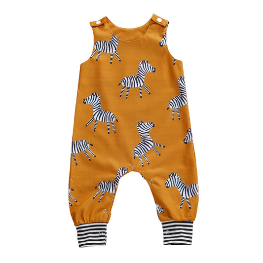 Citgeett Summer Newborn Baby Boys Girls Cotton Romper Sleeveless Button Jumpsuit Playsuit Overalls Casual Outfits