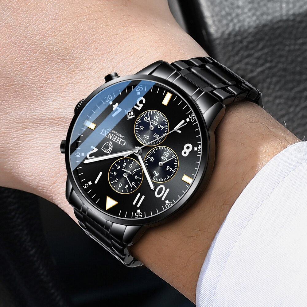 CHENXI Fashion New Men Watches Sport Waterproof Top Brand Luxury Chronograph Quartz Watch Full Steel Men Clock Relogio Masculino
