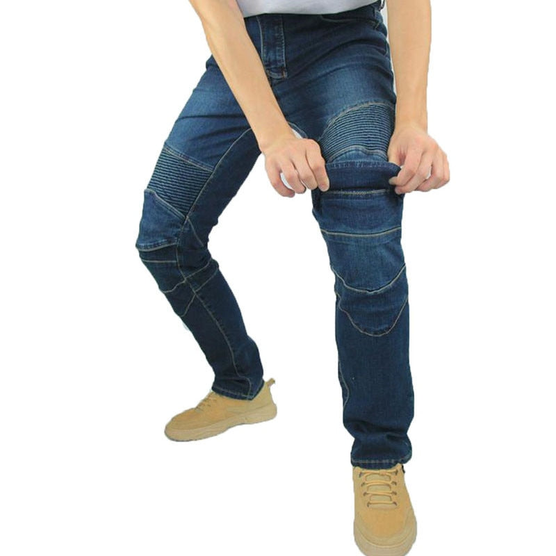 Jeans - Brand New 4 Season Motorcycle Leisure Motocross Pants Outdoor Riding Jeans With Obscure Protective Equipment Knee Gear Hip Pads