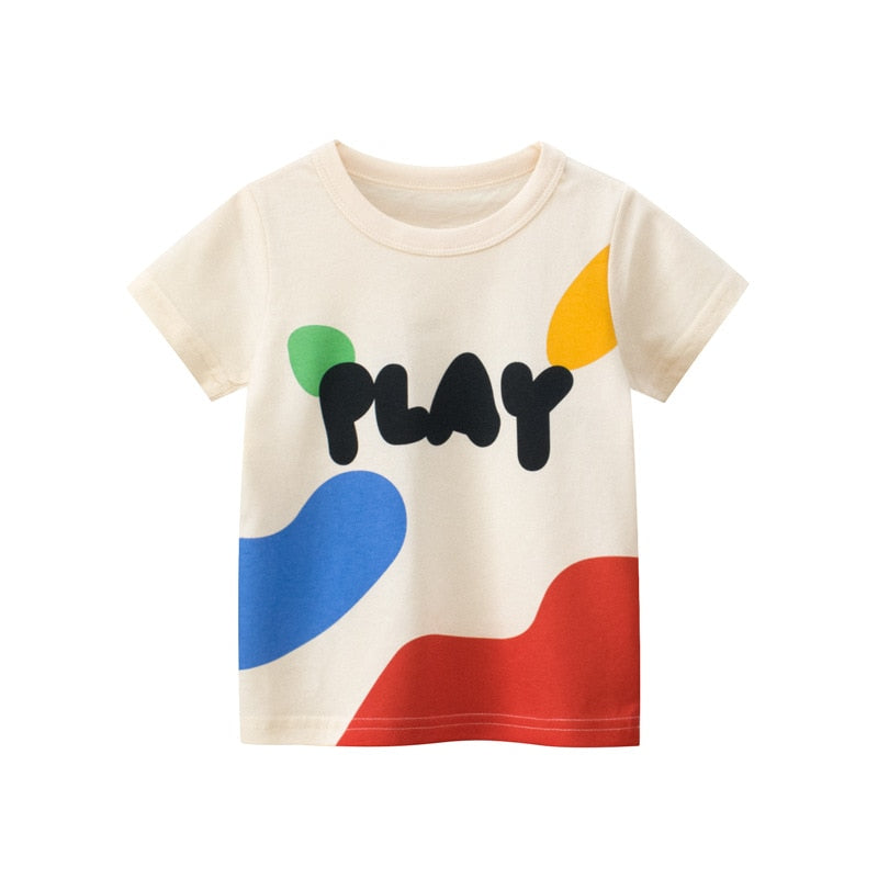 Cotton Children Kids T-shirt For Boys a Boy T Shirt Girls Tops Cartoon Baby Clothes Tee Short Sleeve Child&#39;s Shirts New 2021