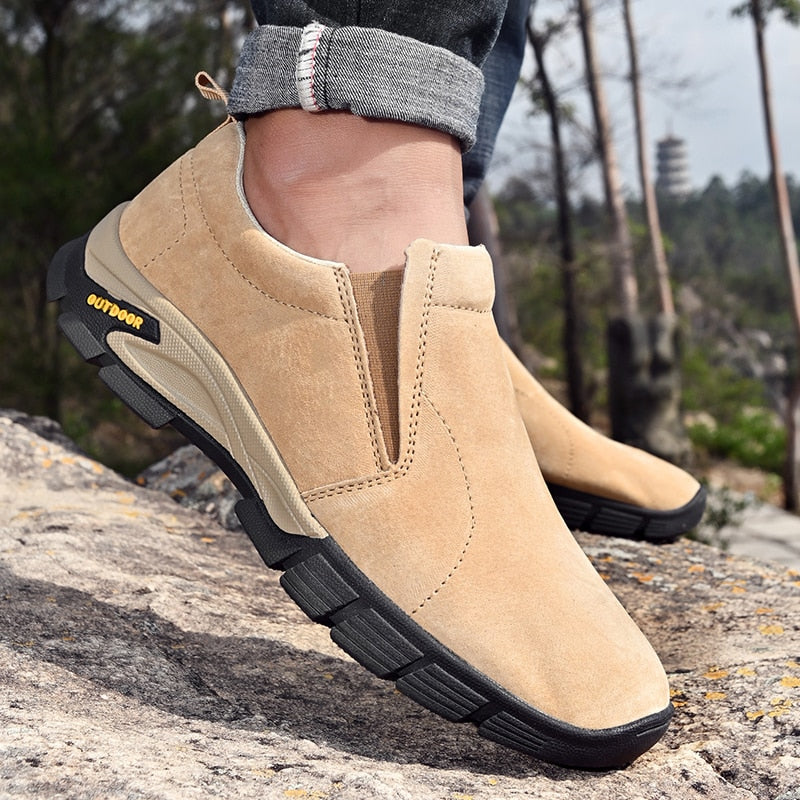 Brand Men&#39;s Shoes Genuine Leather Casual Shoes Outdoor Men&#39;s Breathable Sneakers Suede Original Men&#39;s Moccasins Loafers Sneakers