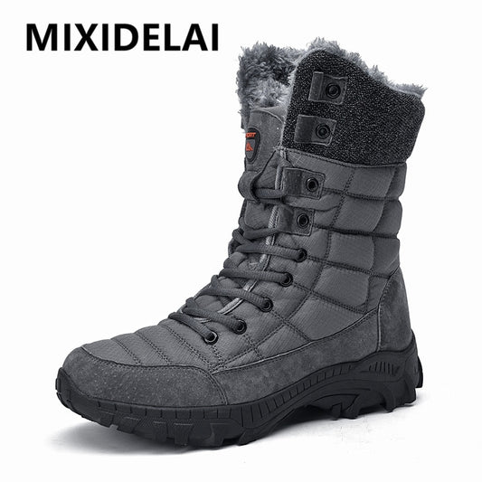 Men Winter Snow Boots Super Warm Men Hiking Boots High Quality Waterproof Leather High Top Big Size Men&#39;s Boots Outdoor Sneakers