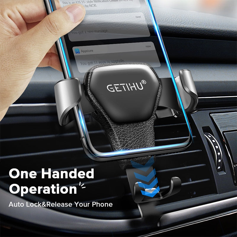 GETIHU Gravity Car Holder For Phone Air Vent Clip Mount Mobile Cell Stand Smartphone GPS Support For iPhone 13 12 Xiaomi Samsung