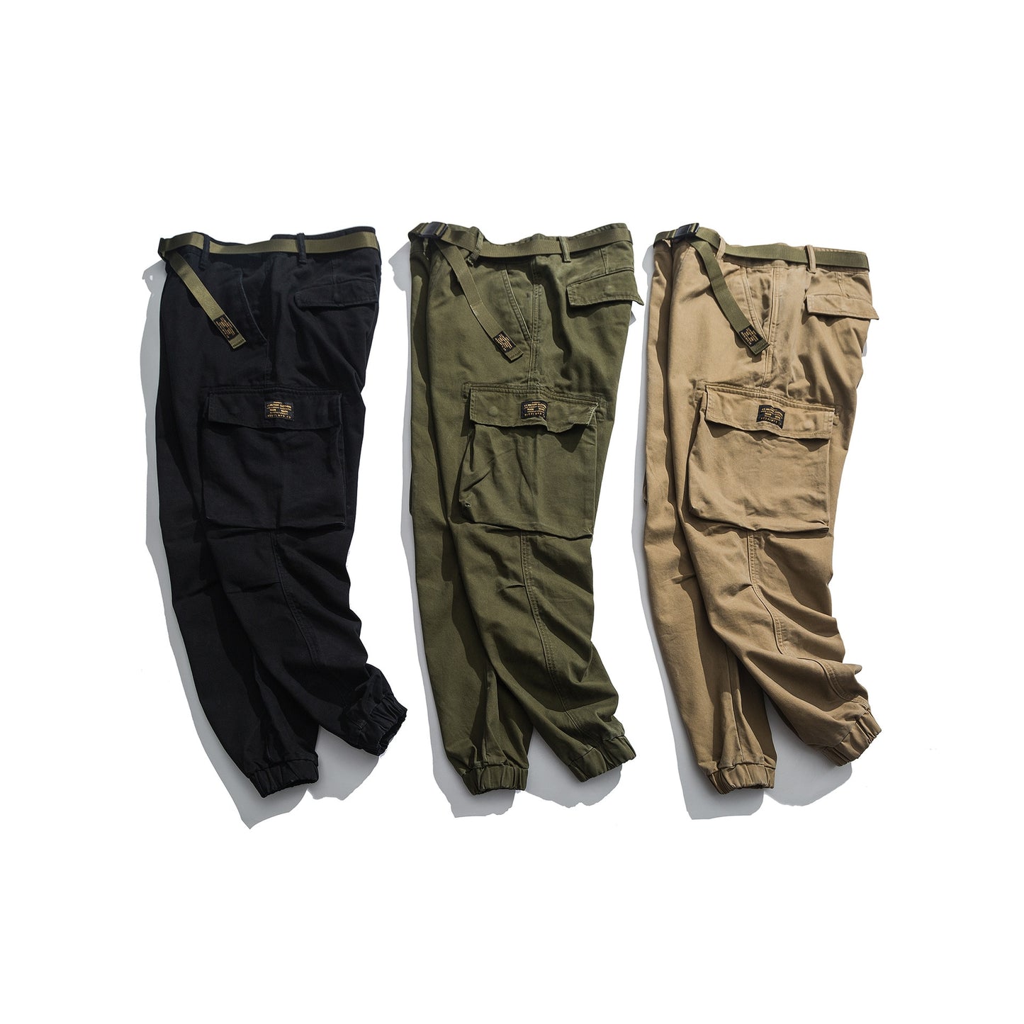 High Quality Cotton Military Joggers Men Streetwear Tactical Pants Fashion With Belt Cargo Pants Army Trousers Harajuku Clothes