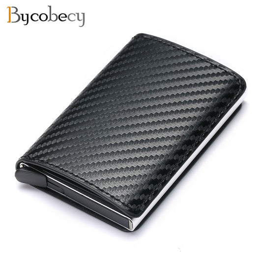 Customized 2022 Credit Card Holder Wallet Men Women RFID Aluminium Bank Cardholder Case Vintage Leather Wallet with Money Clips