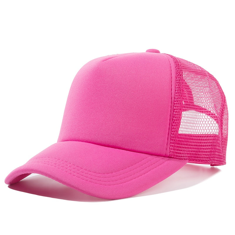 1 PCS Unisex Cap Casual Plain Mesh Baseball Cap Adjustable Snapback Hats For Women Men Hip Hop Trucker Cap Streetwear Dad Hat