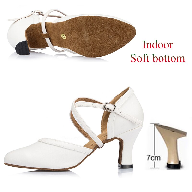Women&#39;s Latin Dance Shoes White Wedding Banquet Ballroom Tango Salsa High-Heeled Professional Sneakers Dance Sneakers