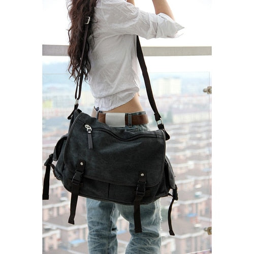 Large Capacity Vintage Canvas Messenger Bags For Women 2020  Laptop Shoulder School Ladys Travel Casual Tote Shoulder Feminina