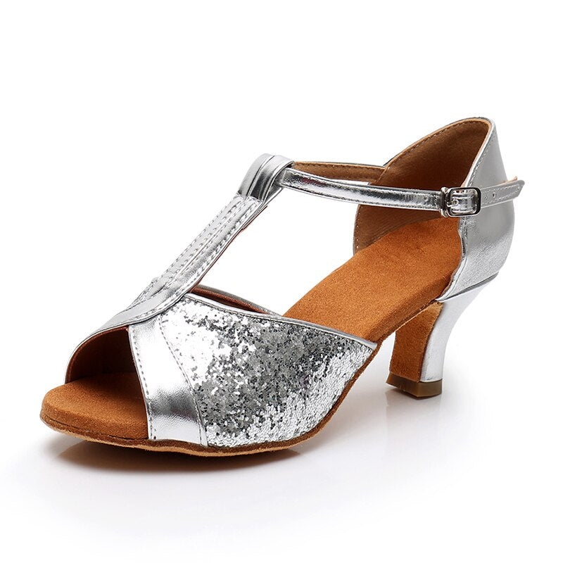 Ballroom Dance Shoes Latin Dance Shoes For Women Ladies Girls Cha Cha Tango Dancing Shoes Salsa Sandals Quality Satin