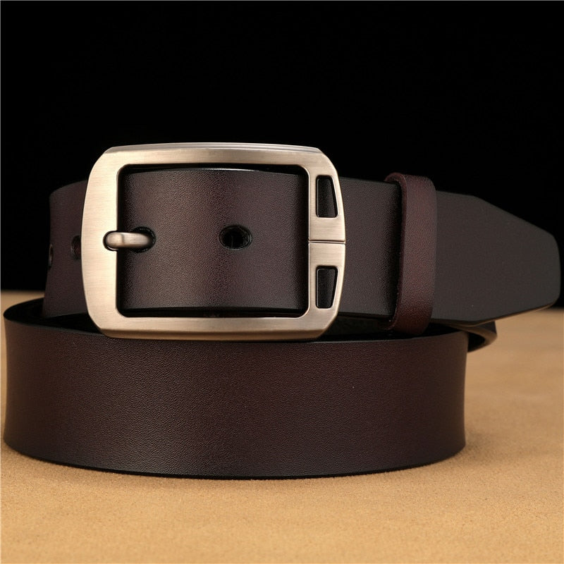 Men&#39;s Belt, Cowhide Leather, Luxury High Quality Pin Buckle Genuine Leather Vintage Fancy Jeans Designer High Quality