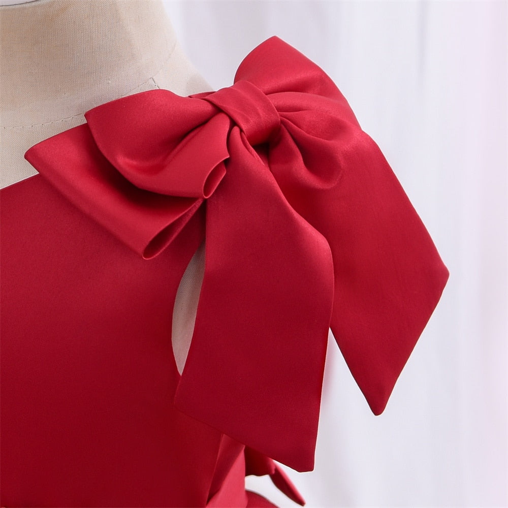 Yoliyolei Fashion Tulle Layers Flower Girl Dresses Red Champagne Gold Waist Belt Shoulderless Baby Casual Dress for Girls