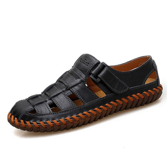 MIXIDELAI Summer Men Sandals 2023 Leisure Beach Men Shoes High Quality Genuine Leather Sandals The Men&#39;s Sandals Big Size 39-47