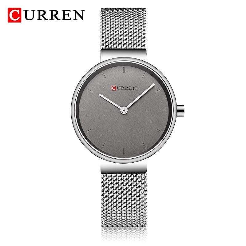 CURREN Ladies Watches Luxury Brand Stainless Steel Mesh Belt Quartz Watch Women Casual Fashion Blue Female Clock Montre Femme