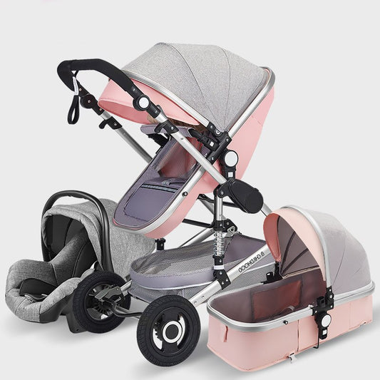 Luxury  Baby Stroller High Landview 3 in 1 Baby Stroller  Portable Baby Pushchair Baby Pram  Baby Comfort for Newborn