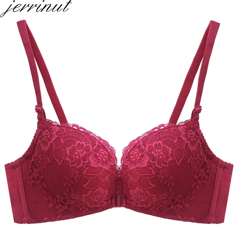 Jerrinut Front Closure Bras For Women Underwear Sexy Lace Bralette Push Up Brassiere BH Wireless Bra Breathable Soutien Gorge