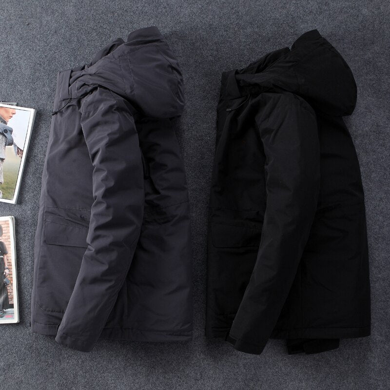Top Quality White Duck Down Jacket Men Thick Winter 2021 NEW Hat Detached Warm Parka Waterproof Windproof -30 Degrees 3069