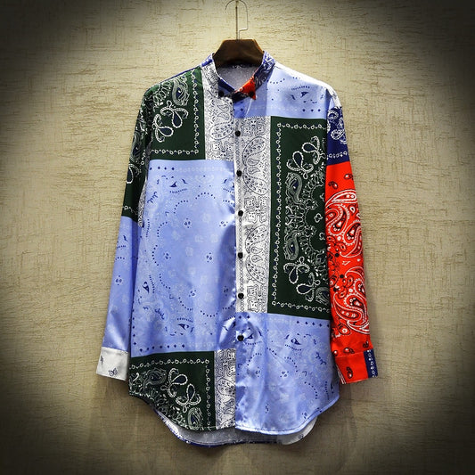 Long Sleeve Shirt Flower Man Social Hawaiian Shirt Men Summer Clothes for Men Mens Shirts Men&#39;s Clothing 2022 Male Luxury Plaid