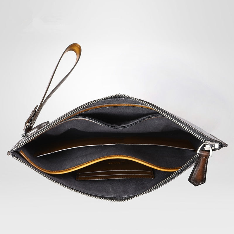 Fast Shipping Brand Luxury Handbag Genuine Leather Letter Day Clutch with Engraving Designer Handmade Large Capacity Handbag