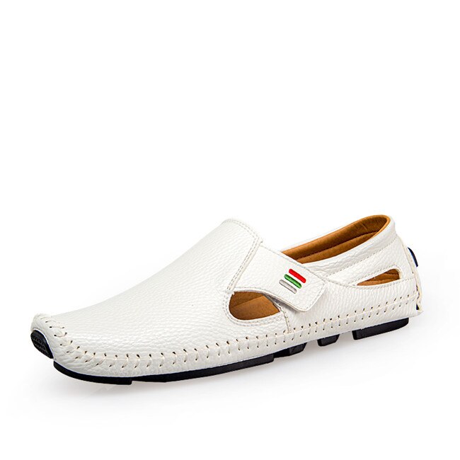 MIXIDELAI Fashion Moccasins For Men Loafers Summer Walking Breathable Casual Shoes Men Hook&amp;loop Driving Boats Men Shoes Flats