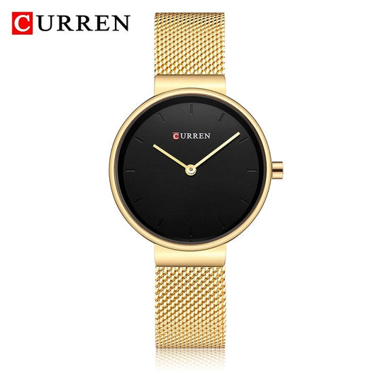 CURREN Ladies Watches Luxury Brand Stainless Steel Mesh Belt Quartz Watch Women Casual Fashion Blue Female Clock Montre Femme