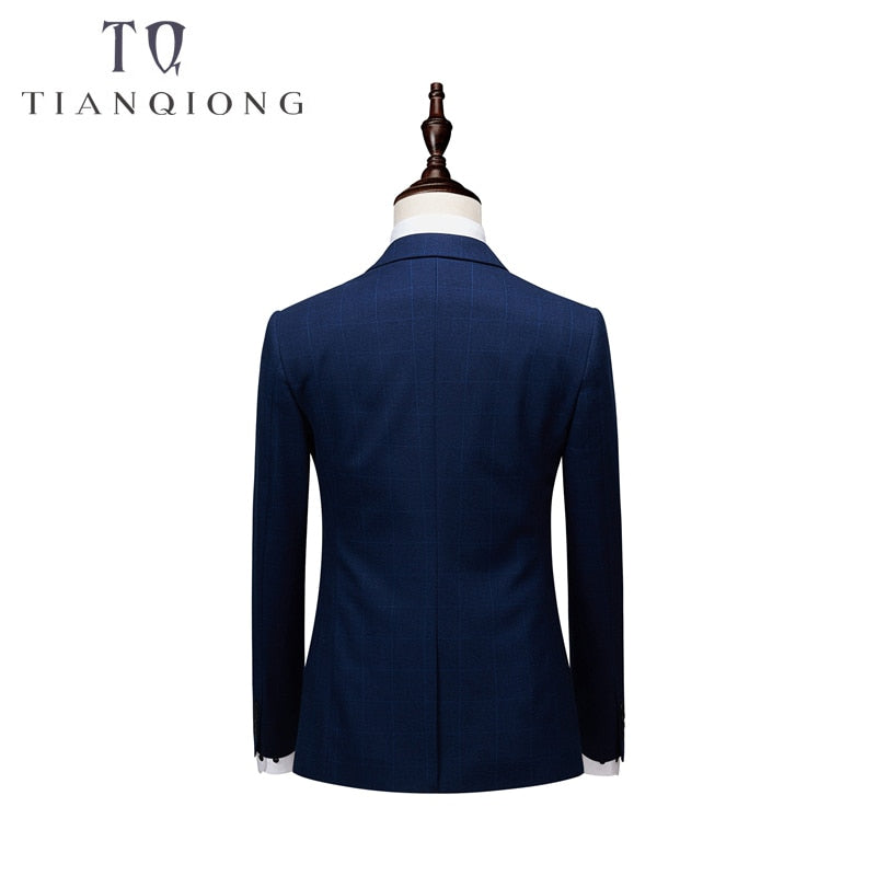 Brand Men 3 Piece Suit Jacket Pant Vest / 2018 Men Business Slim Suits Sets Wedding Dress Mens Plaid Suits Formal Wear QT160