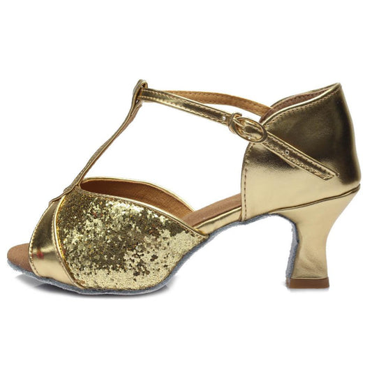 Hot sale Women&#39;s  Girls Ballroom Latin Tango Dance Shoes heeled 7cm / 5cm Sales Silver Gold Black Brown color wholesale WZSP22-1