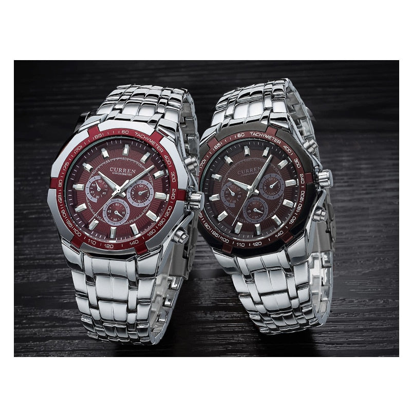 CURREN Men Luxury Brand Military Sport Mens Watches Full Steel Quartz Clock Men&#39;s Waterproof Business Watch relogio masculino