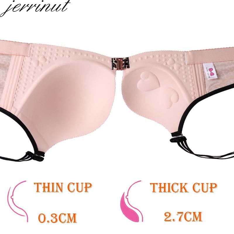 Jerrinut Sexy Plus Size Bra Front Closure  Bras For Women Wire Free Breathable Push Up Bra Seamless Underwear Women brassiere