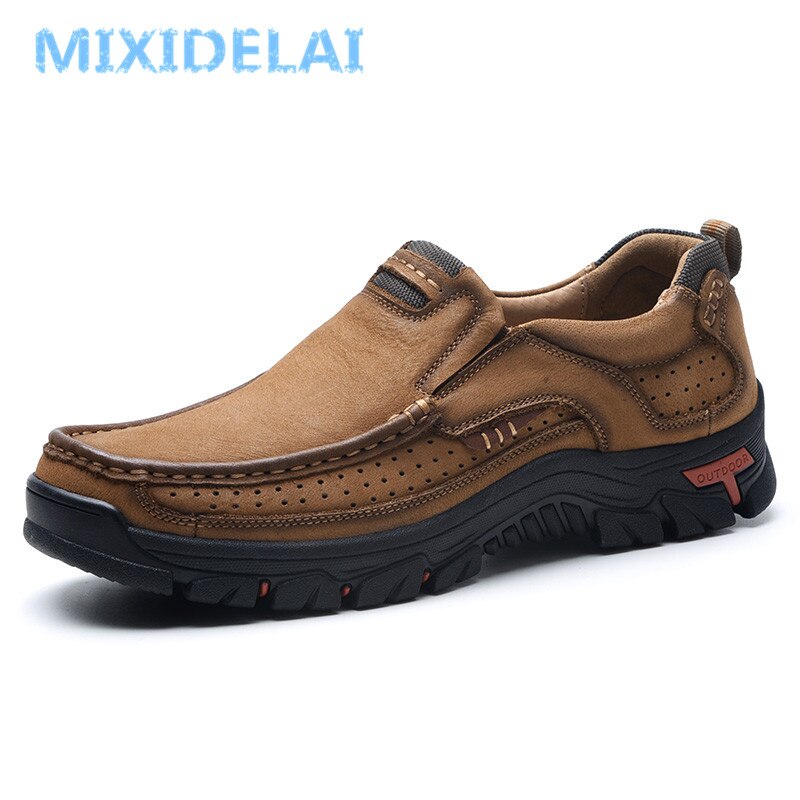 MIXIDELAI Genuine Leather Men Shoes England Trend Male Footwear Set Foot Men&#39;s Casual Outdoors Man Flats Work Shoes Large Size48
