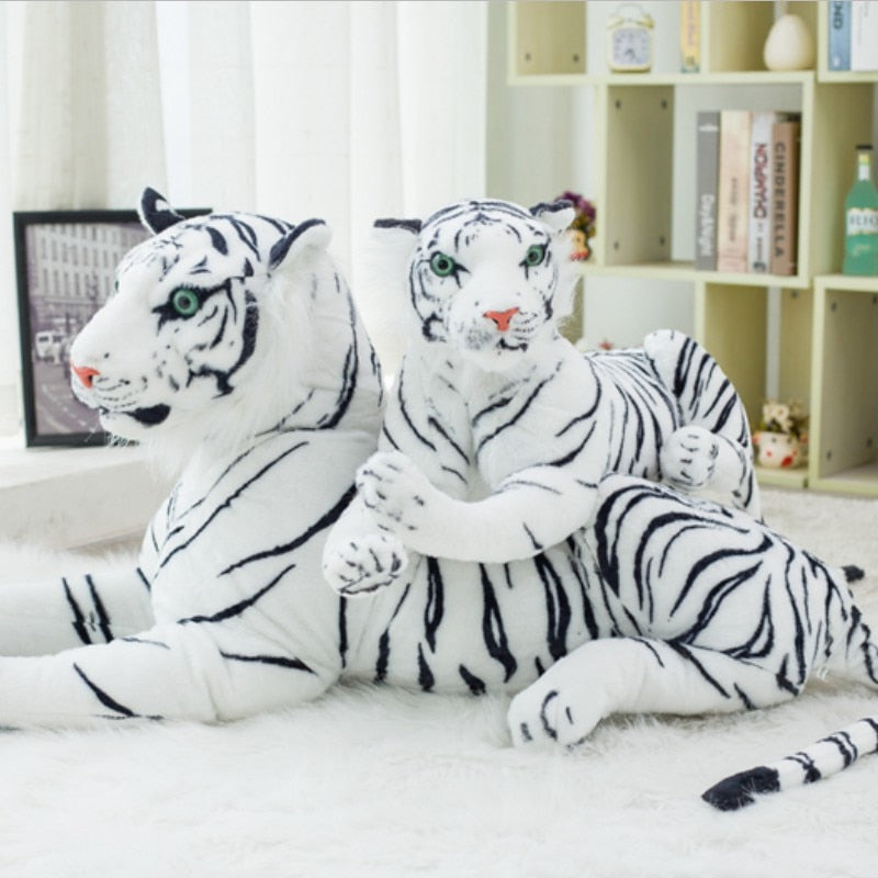 30-120CM High Quality Giant White Tiger Stuffed Toy Baby Lovely Big Size Tiger Plush Doll Soft Pillow Children Christmas Gift