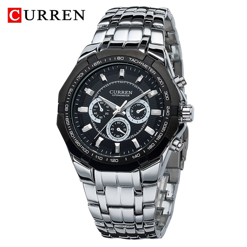 CURREN Men Luxury Brand Military Sport Mens Watches Full Steel Quartz Clock Men&#39;s Waterproof Business Watch relogio masculino