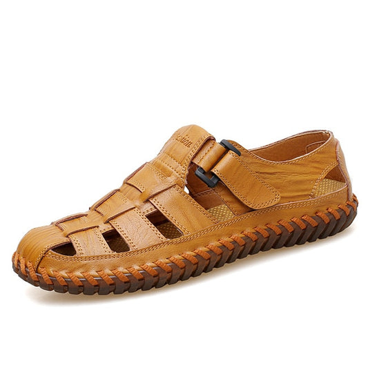 MIXIDELAI Summer Men Sandals 2023 Leisure Beach Men Shoes High Quality Genuine Leather Sandals The Men&#39;s Sandals Big Size 39-47