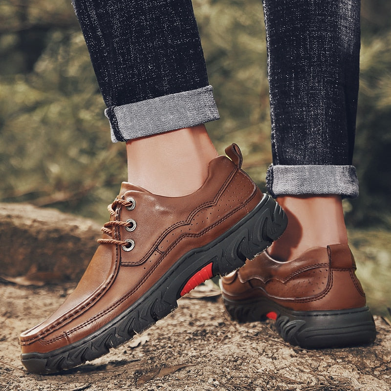 New High Quality Business Men&#39;s Shoes 100% Genuine Leather Casual Shoes Fashion Work Shoes Cow Leather Loafers Plus Size 38-48