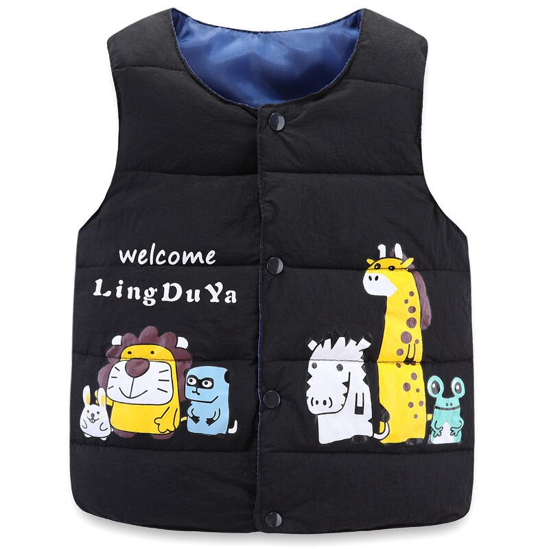 2021 Autumn Winter Girls Warm Vest Boys Thicken Waistcoat Kids Outerwear Vest Children Shiny Down Cotton Jackets Vest For 3-8 Y