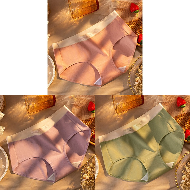 Women Cotton Panties Letter Large Size Briefs Antibacterial Underpants Female Lingerie Intimates Skin- Friendly Underwear