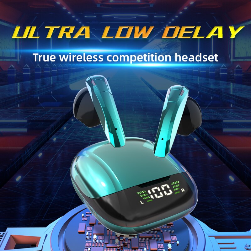 Gaming Headsets 65ms Low Latency TWS Bluetooth 5.0 Headphone Sports Waterproof Wireless Earphone Noise Cancelling Earbuds Gamer