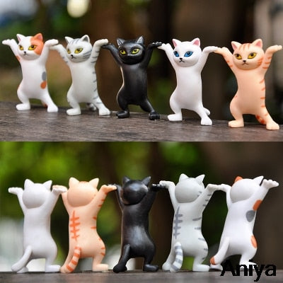 5pcs Set Funny Cat Pen Holder Toy Hold Everything Cat Earphone Bracket Home Decor Festival Decoration Charming Kitty Storage Set