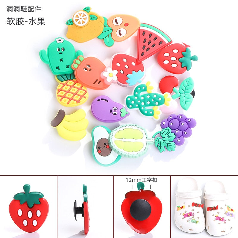 Shoe Charms Decoration - Best 10pcs/set Shoe Charms Decoration Buckle carton chocolate ice cream fruit acrylic M JIBZ DIY combiation for croc friend gift