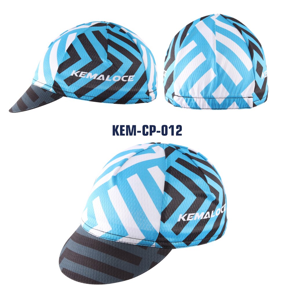 KEMALOCE Men Cycling Cap Anti-UV Summer Elastic Quick Dry Bike Cap 2022 White/Black/Blue Mesh Outdoor Breathable Cycling Hat